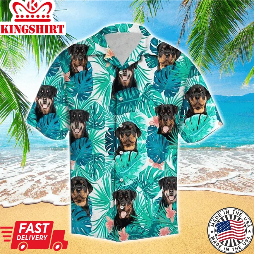 Dog Happy Summer With Rottweiler Edition Trendy Hawaiian Shirt, Flowers Aloha Shirt For Dog Lovers