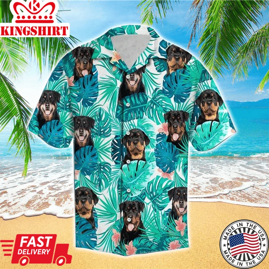 Dog Happy Summer With Rottweiler Edition Trendy Hawaiian Shirt, Flowers Aloha Shirt For Dog Lovers