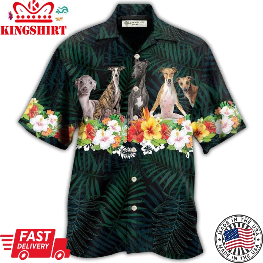 Dog Italian Greyhound Tropical Style Hawaiian Shirt