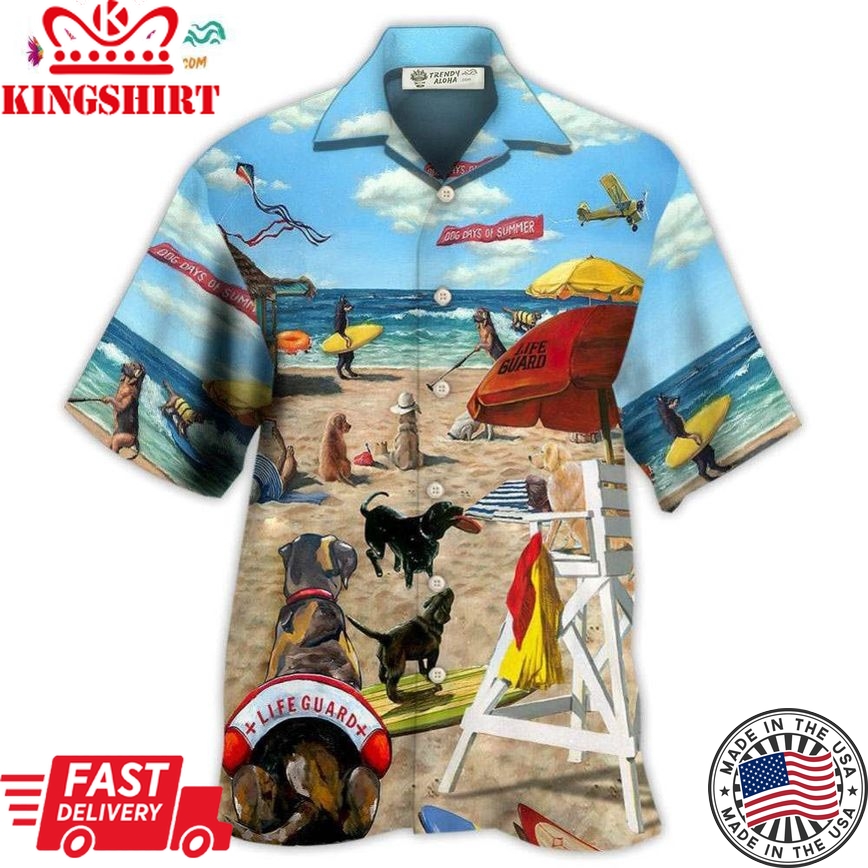 Dog Lifeguard On The Beach Hawaiian Shirt