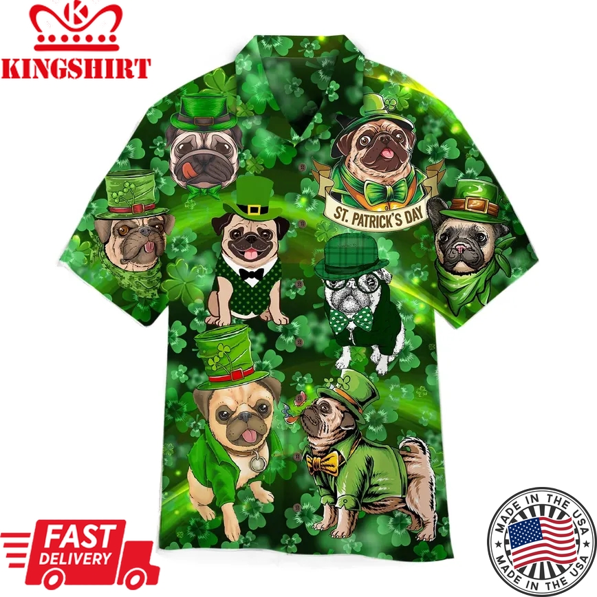 Dog Love Irish Happy Patrick Day Trendy Hawaiian Shirt Aloha Shirt