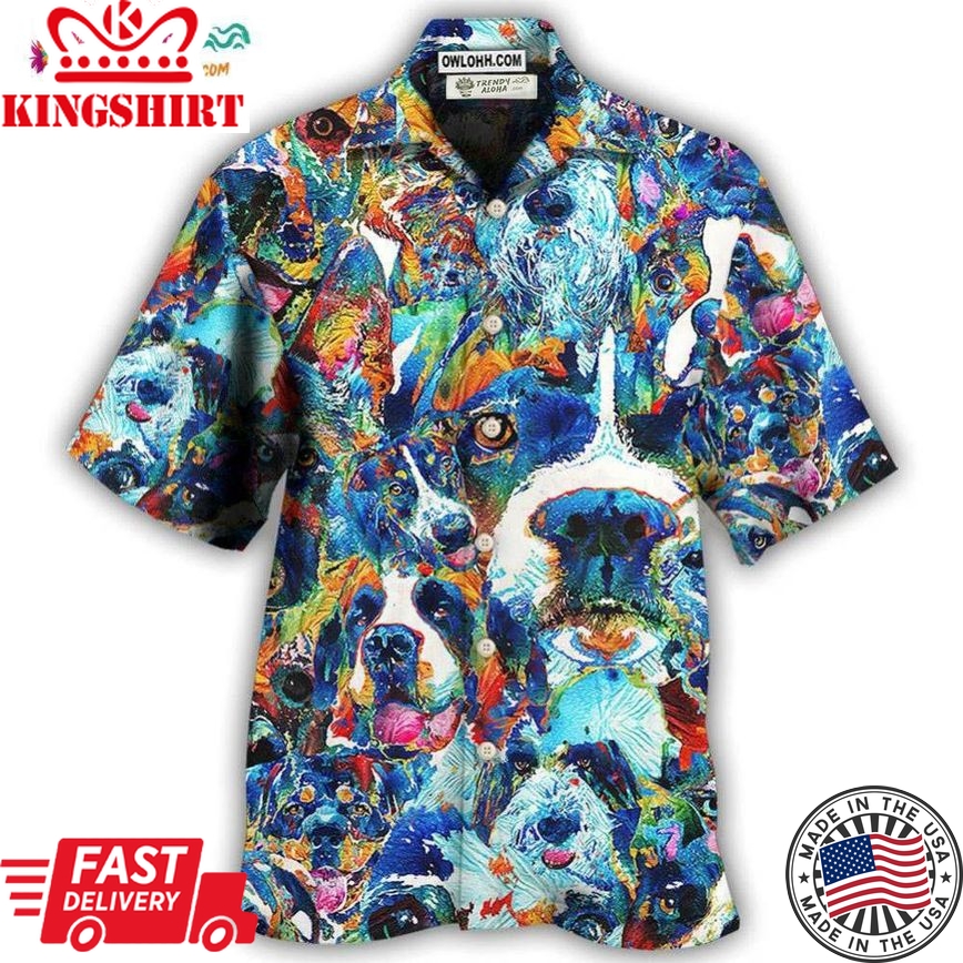 Dog Lover Delight Art Style Hawaiian Shirt