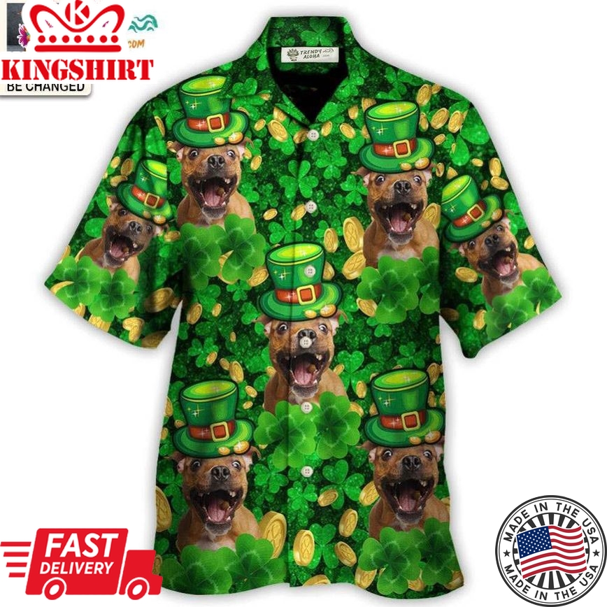 Dog St Patrick'S Day Dog Lover Funny Gift Custom Photo Personalized - Hawaiian Shirt - Personalized Photo Gifts Hawaiian Shirt