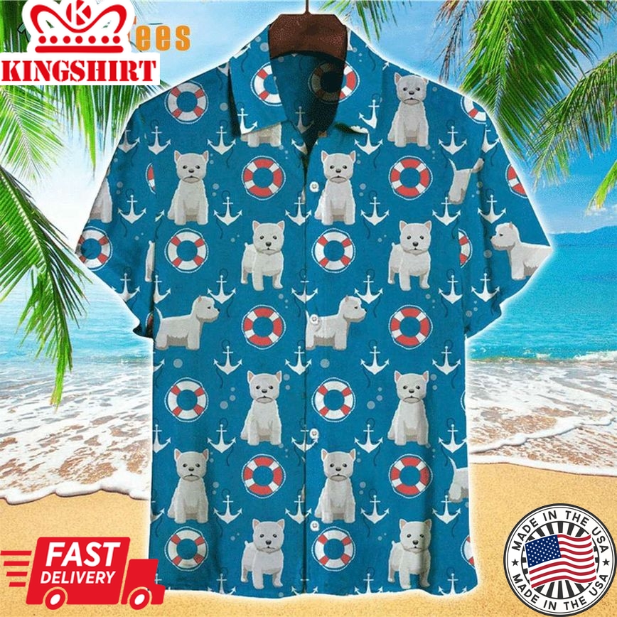 Dog With Swimming Float Pattern, Dog Trendy Hawaiian Shirt Perfect Gifts For Your Loved Ones