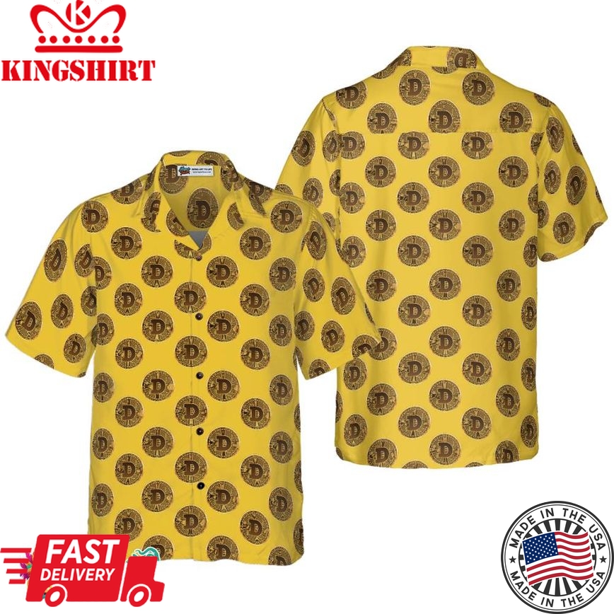 Dogecoin Pattern Hawaiian Shirt