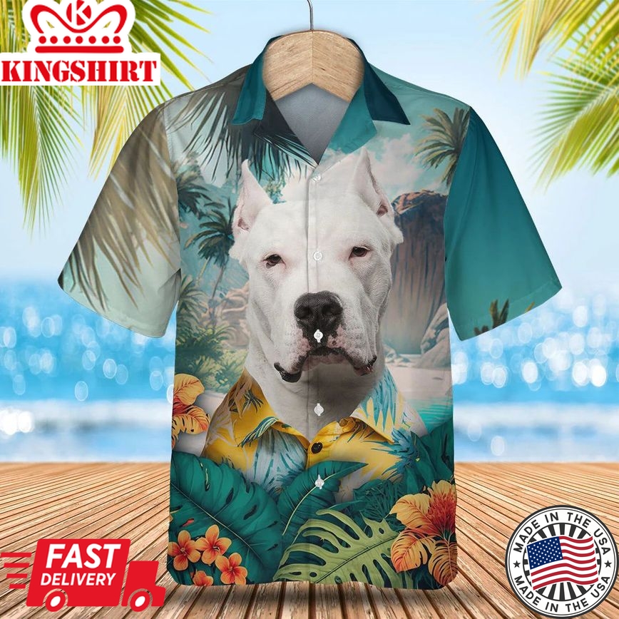 Dogo Argentino Tropic Escape - Explore Hawaii in Style with this Exquisite Shirt