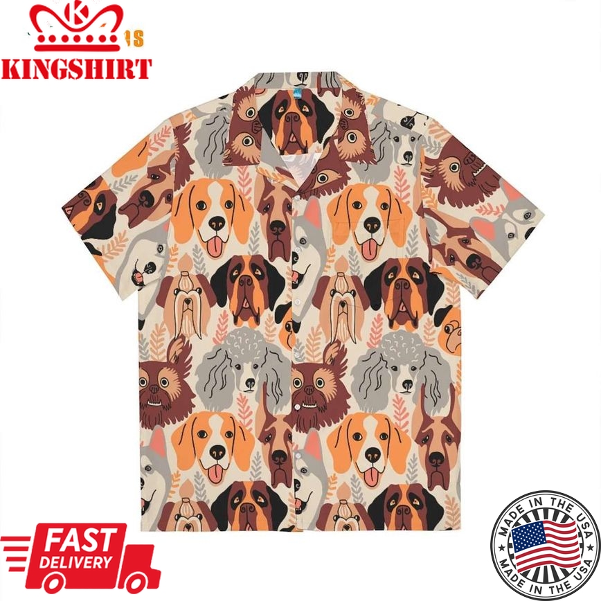 Dogs Fall Pattern Trendy Hawaiian Shirt, Dog Trendy Hawaiian Shirt Perfect Gifts For Your Loved Ones