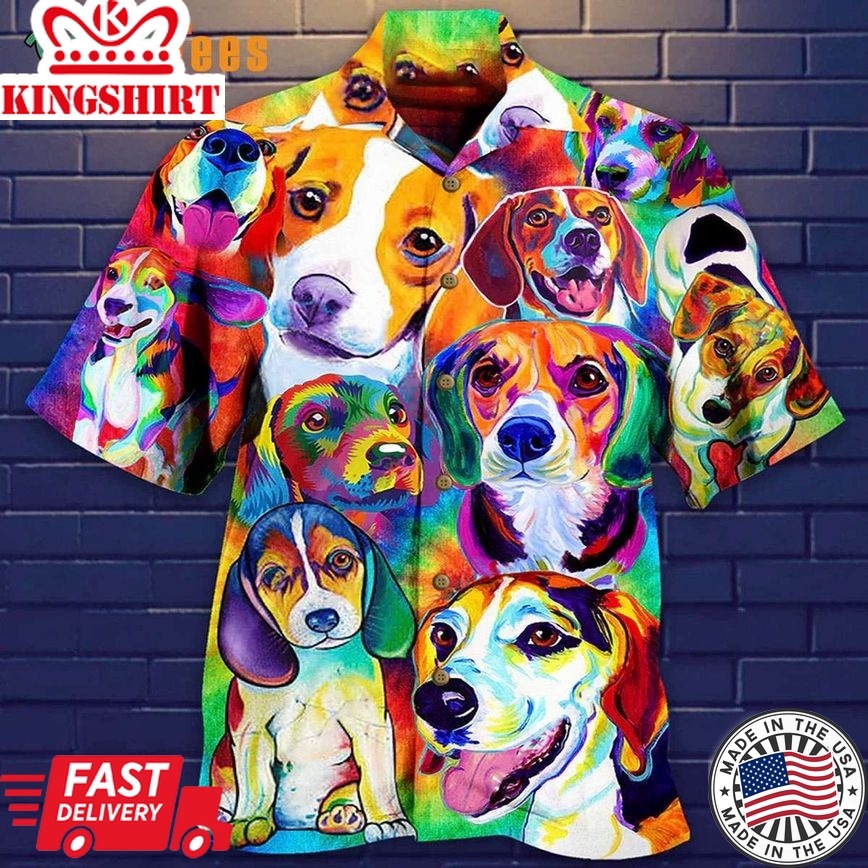 Dogs Painting Beautiful, Dog Trendy Hawaiian Shirt Perfect Gifts For Your Loved Ones