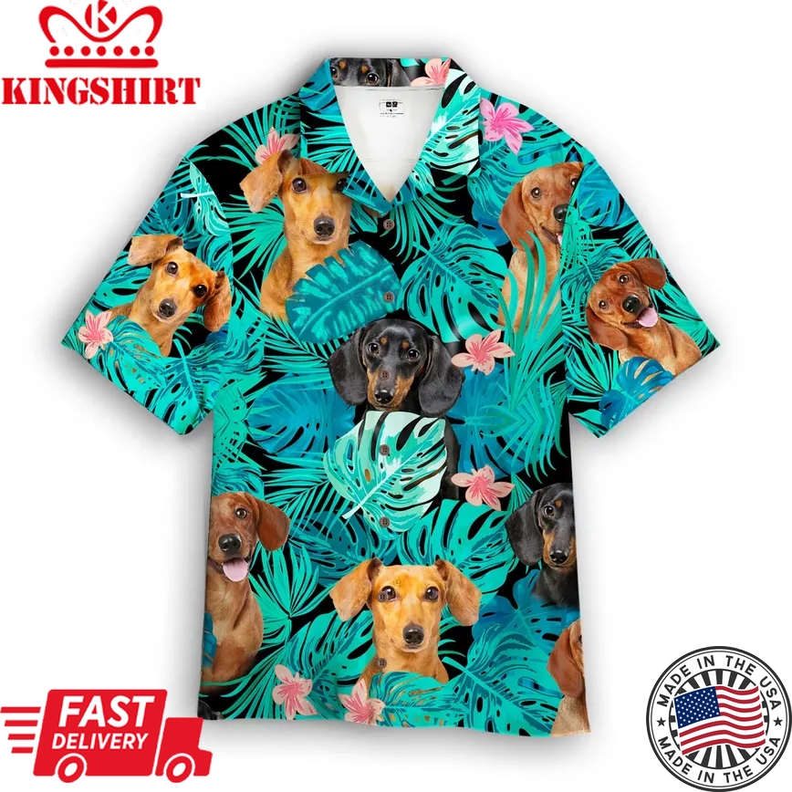 Dogs Tropical Trendy Hawaiian Shirt Aloha Shirt