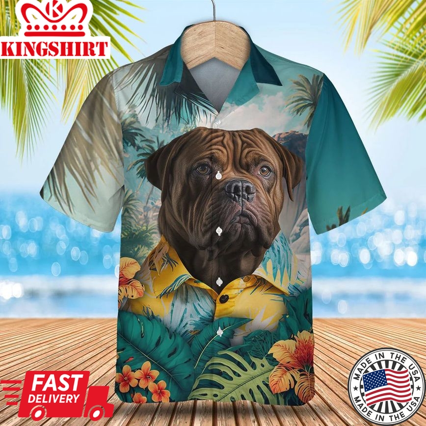 Dogue De Bordeaux Paradise Breeze - Unleash Your Style with this Tropical Trendy Hawaiian Shirt