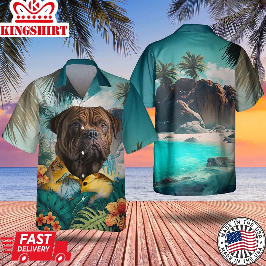 Dogue De Bordeaux Tropical Trendy Hawaiian Shirt for Dog Lovers: Summer Fashion