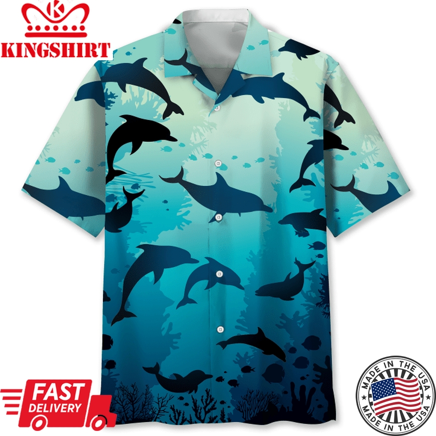 Dolphin Beach Trendy Hawaiian Shirt