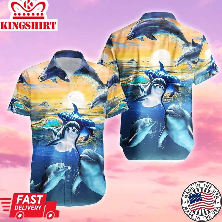 Dolphin Deep Sea Trendy Hawaiian Shirt