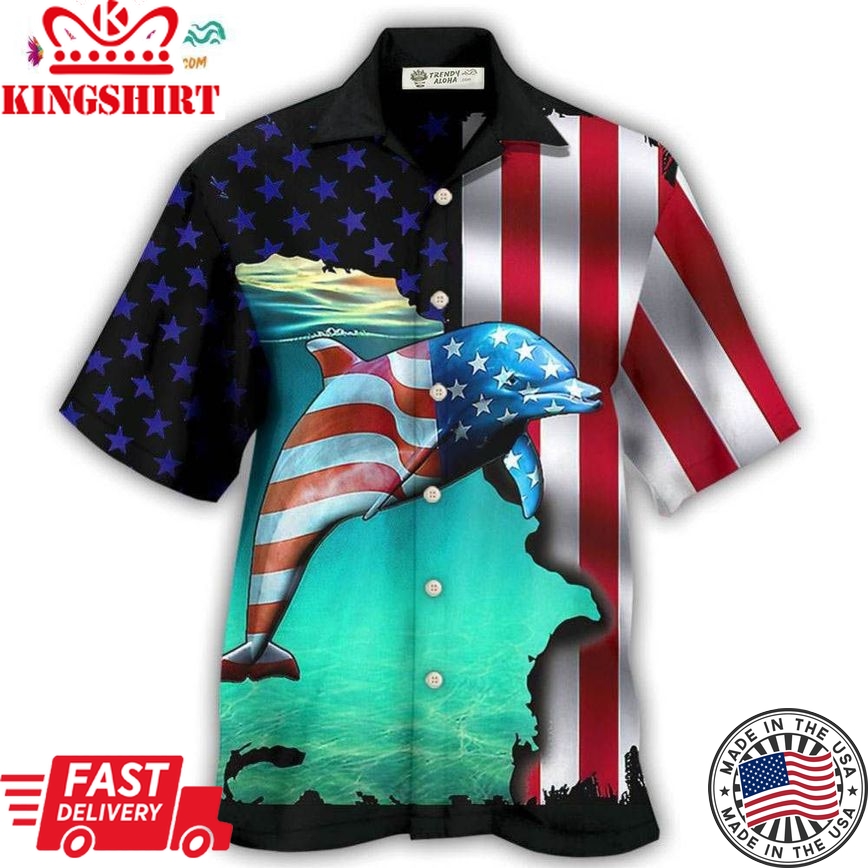 Dolphin Independence Day Hawaiian Shirt