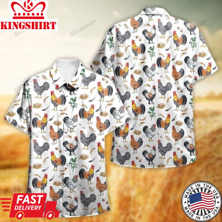 Domestic Chicken Hawaii Shirt, Summer Aloha Shirt, Gift For Summer