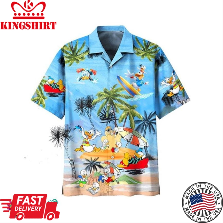 Donald Duck Summer Vacation Hawaiian Shirt 3D Printed