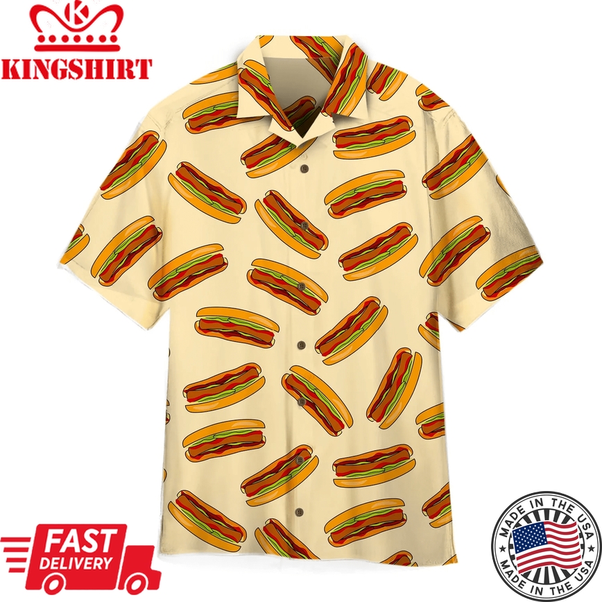 Dont Look For Love Look For Hotdog Trendy Hawaiian Shirt Aloha Shirt