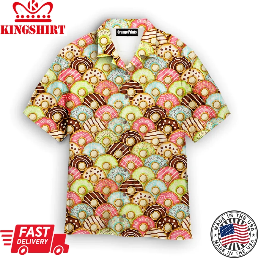 Donuts Pattern Trendy Hawaiian Shirt Aloha Shirt