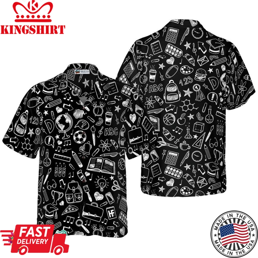 Doodle School Chalkboard Hawaiian Shirt