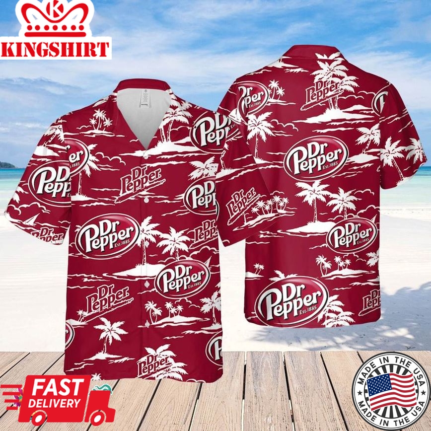 Dr.Pepper Hawaiian Beach Pattern Shirt, Hawaii Beer Shirt, Dr Pepperhawaiian Summer Shirt, Dr Pepper Aloha Shirt