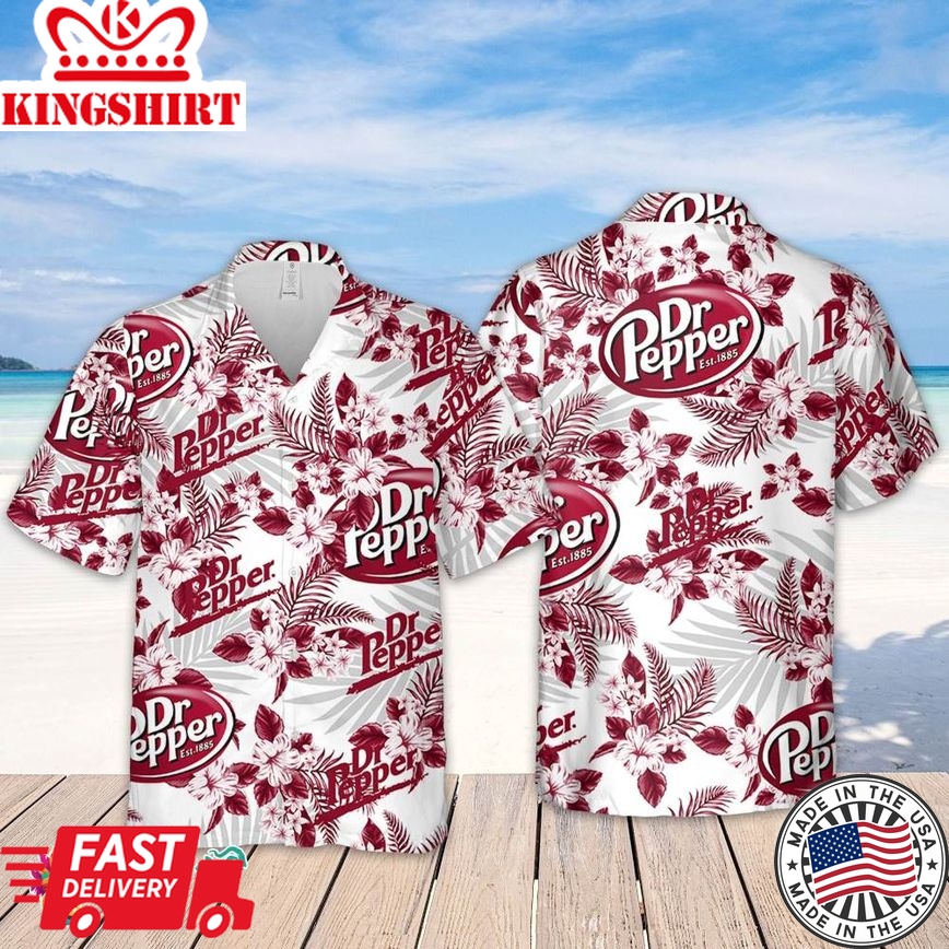 Dr.Pepper Hawaiian Flowers Pattern Shirt, Hawaiian Beer Lover Shirt, Classic Flowers Beer Aloha Shirt