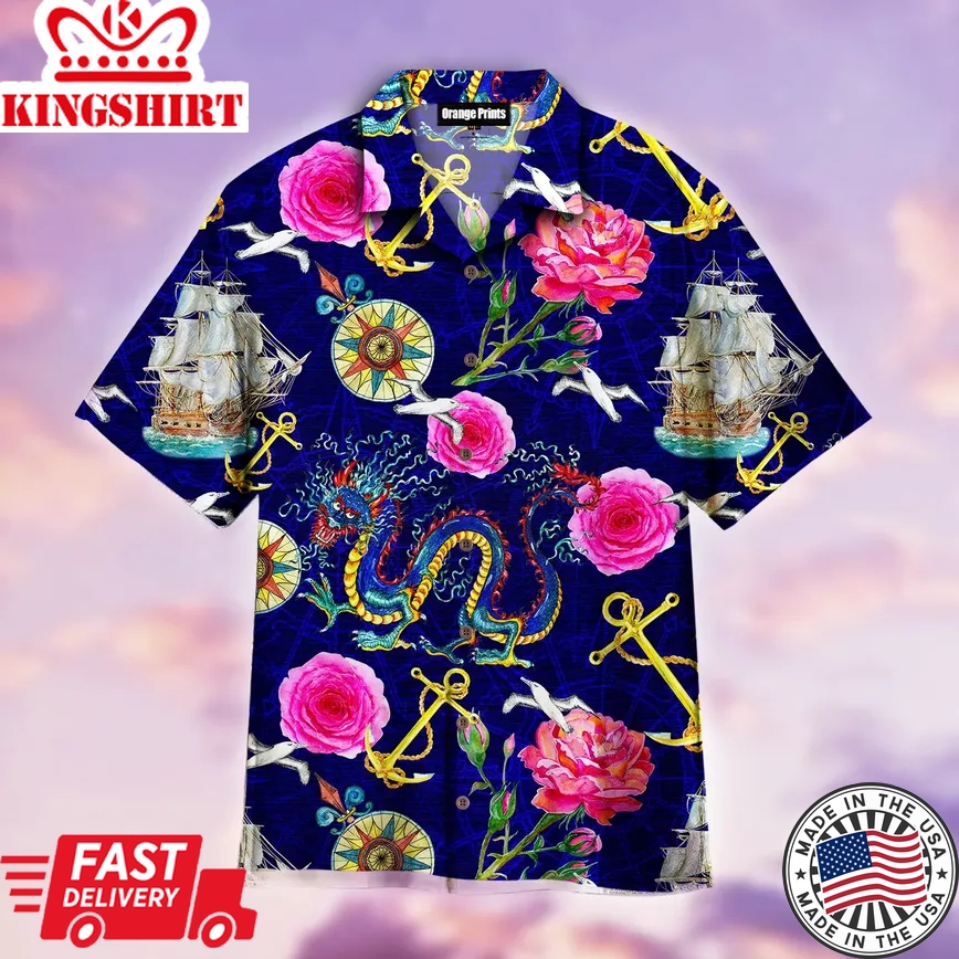 Dragon Anchor Trendy Hawaiian Shirt Aloha Shirt