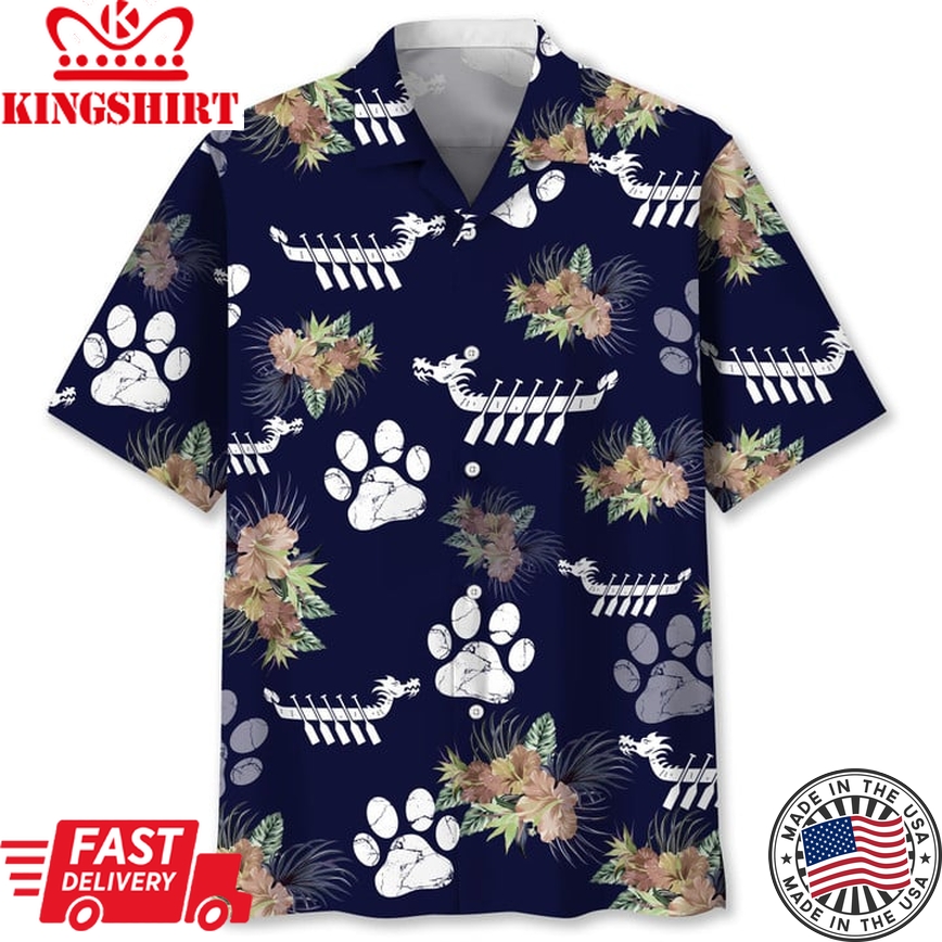 Dragon Boat Dog Tropical Hawaii Shirt