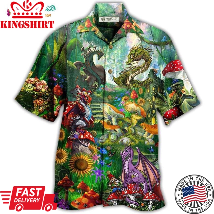Dragon Mushroom Love Forest Hawaiian Shirt