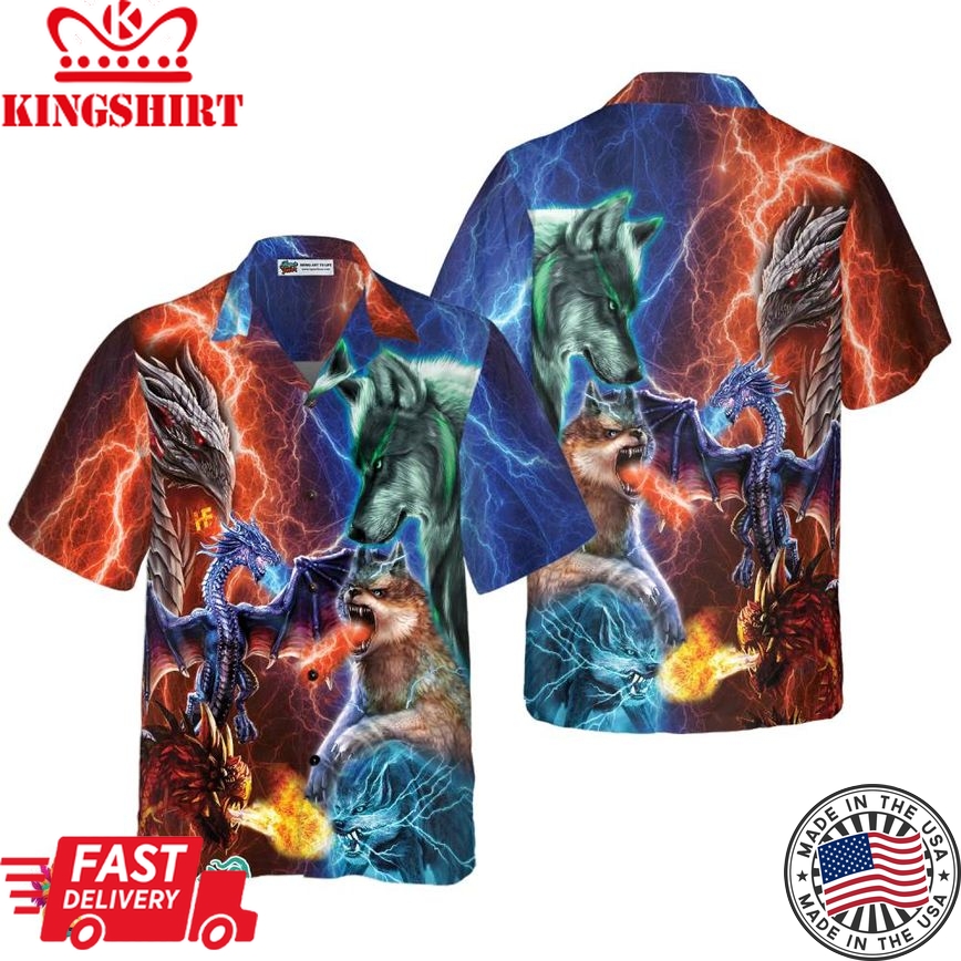 Dragon Vs Wolves Hawaiian Shirt