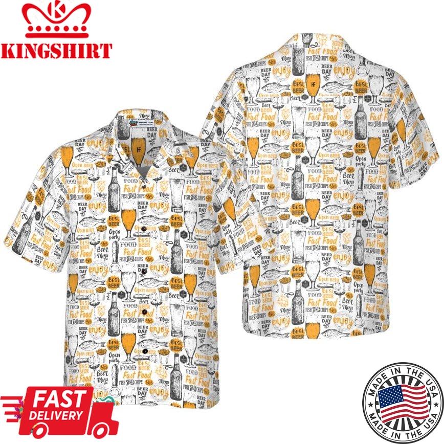 Drink Beer Eat Fish Hawaiian Shirt