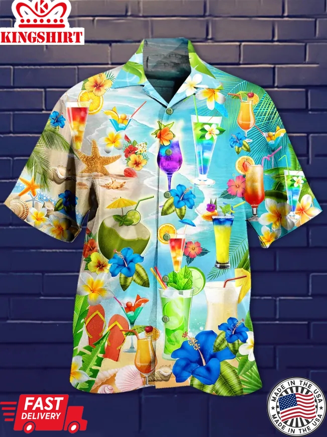 Drink Cocktails And Say Aloha Trendy Hawaiian Shirt