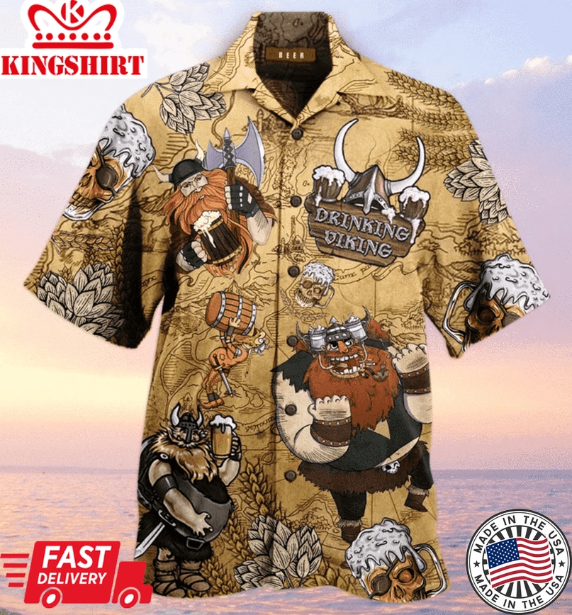 Drinking Beer Viking Trendy Hawaiian Shirt