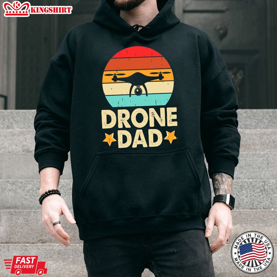 Drone Dad Vintage Funny Drone Lover Father's Day Hoodie