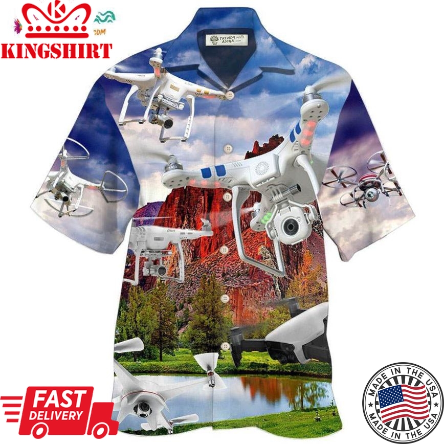 Drone Flying That What I Do In Peace Sky Hawaiian Shirt