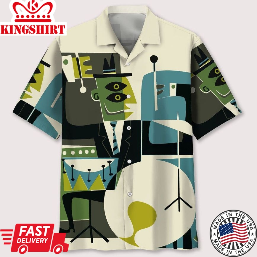 Drum Abstract Trendy Hawaiian Shirt