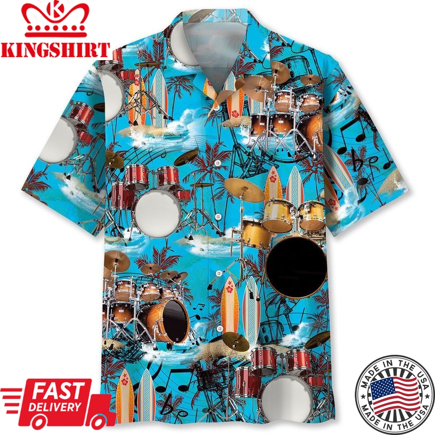 Drum Beach Trendy Hawaiian Shirt