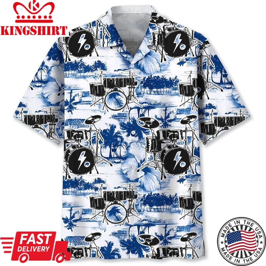 Drum Blue Nature Trendy Hawaiian Shirt