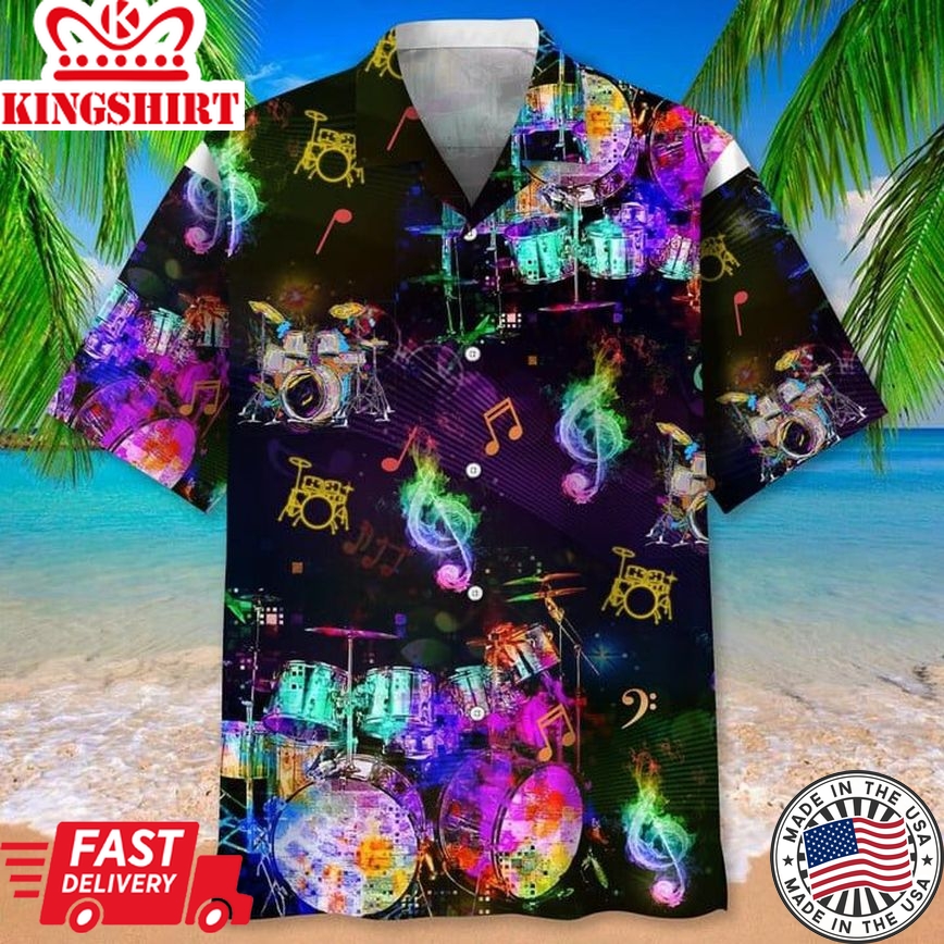 Drum Color Trendy Hawaiian Shirt