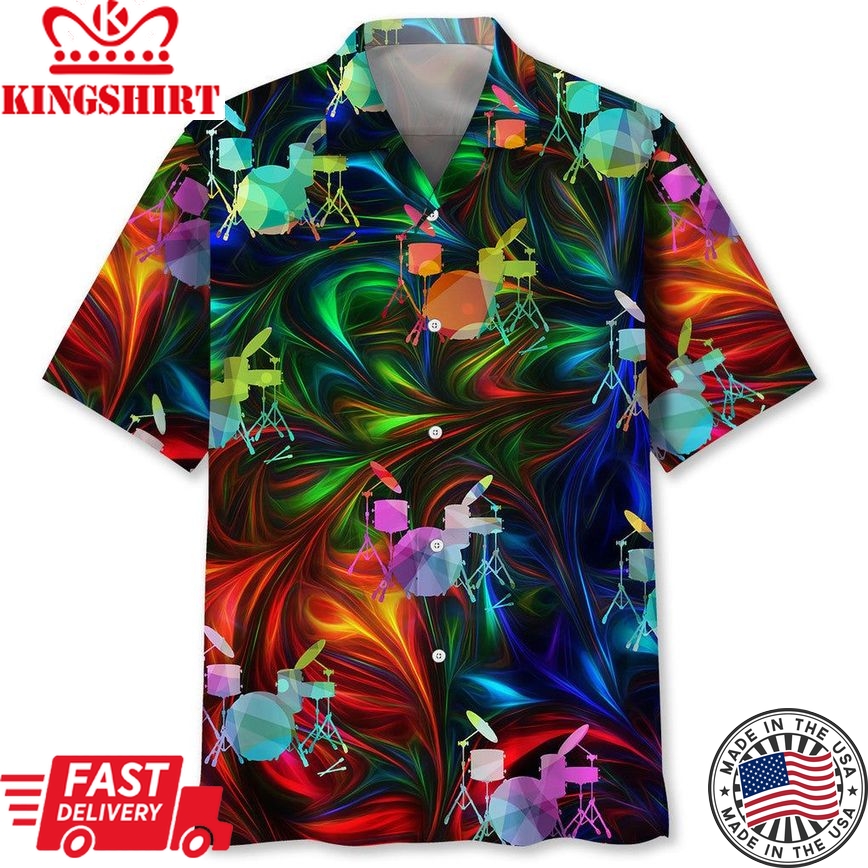 Drum Colorful Trendy Hawaiian Shirt