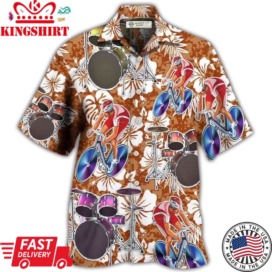 Drum I Like Cycling And Drums Hawaiian Shirt