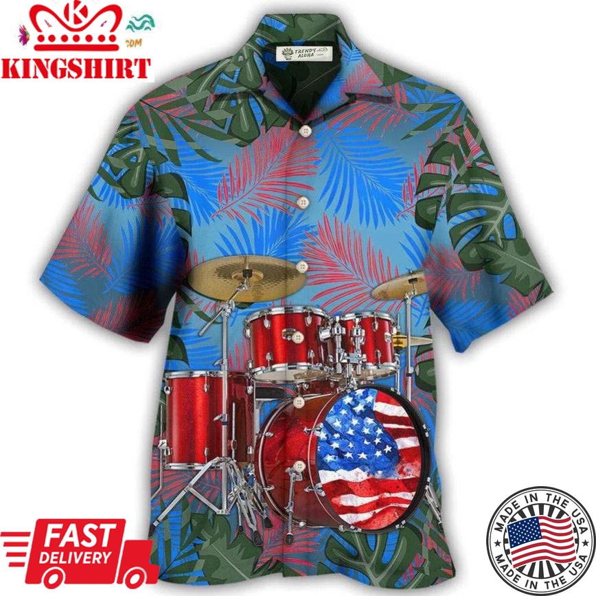 Drum Independence Day America Hawaiian Shirt