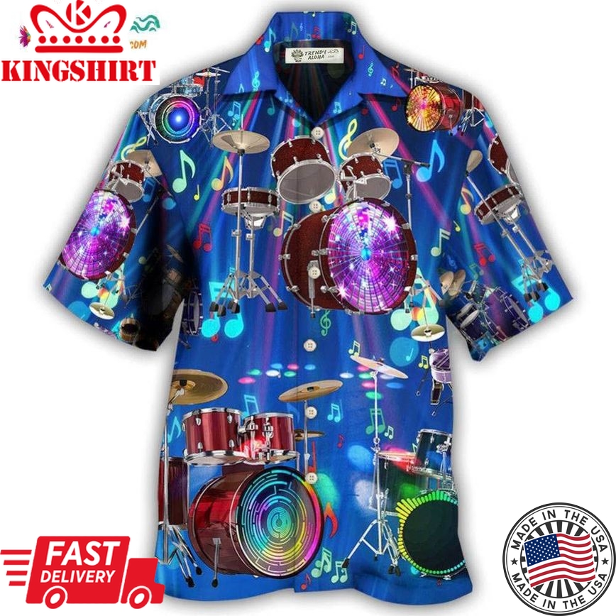 Drum Is My Life Light Neon Style Hawaiian Shirt