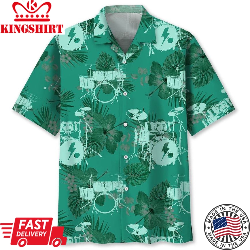 Drum Kelly Green Trendy Hawaiian Shirt