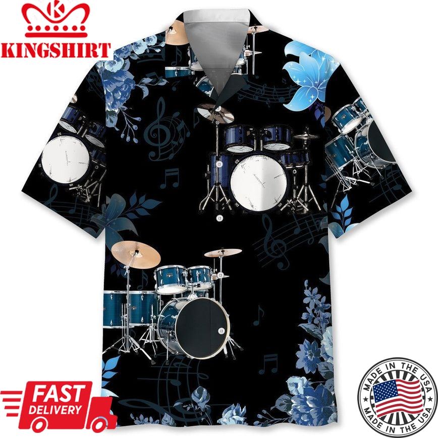 Drum Nature Flower Trendy Hawaiian Shirt