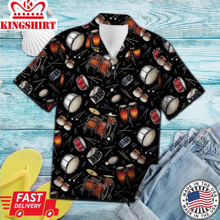 Drum Retro Multicolor Best Trendy Hawaiian Shirt