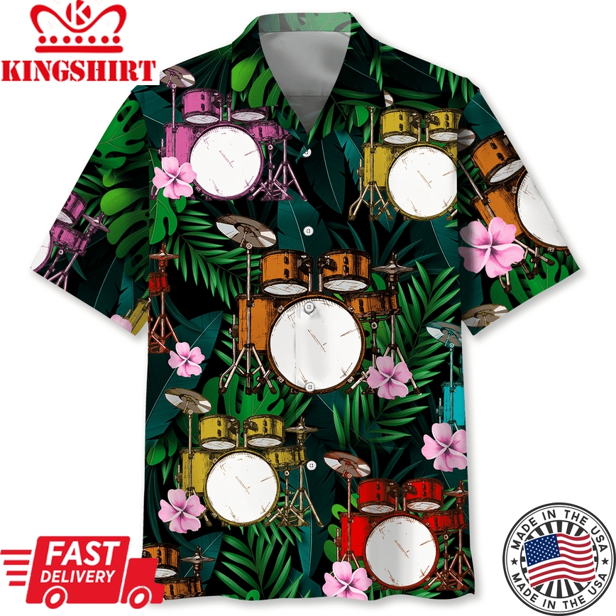 Drum Tropical Trendy Hawaiian Shirt