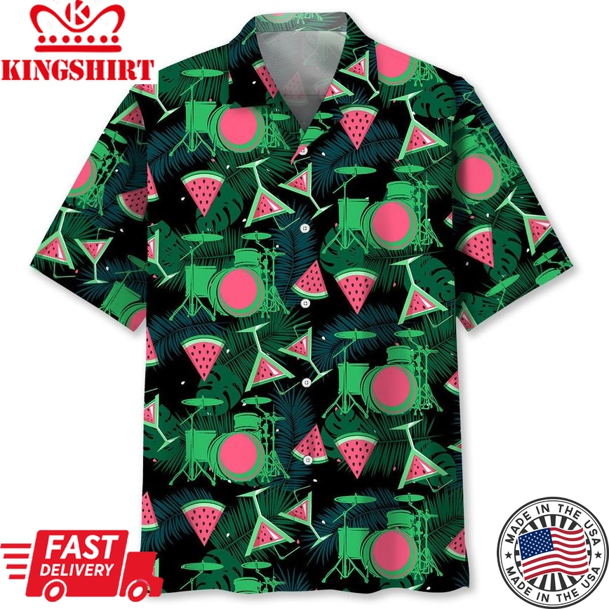 Drum Watermelon Trendy Hawaiian Shirt