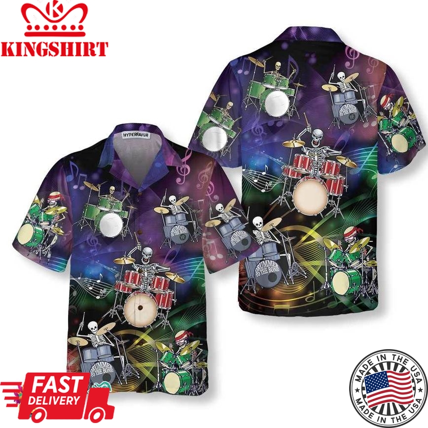 Drummer To The Bone Hawaiian Shirt, Cool Drum Shirt, Best Gift For Drummers