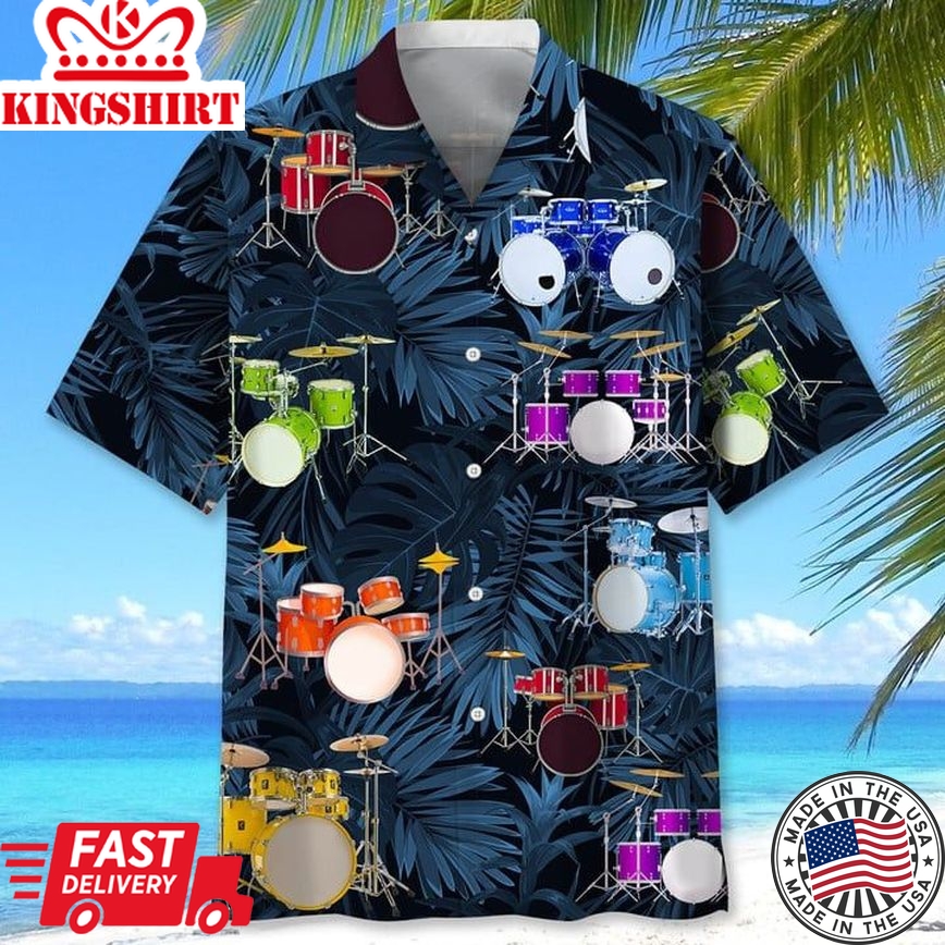 Drums Tropical Hawaii Shirt, Gift For Music Lover, Drums Shirt