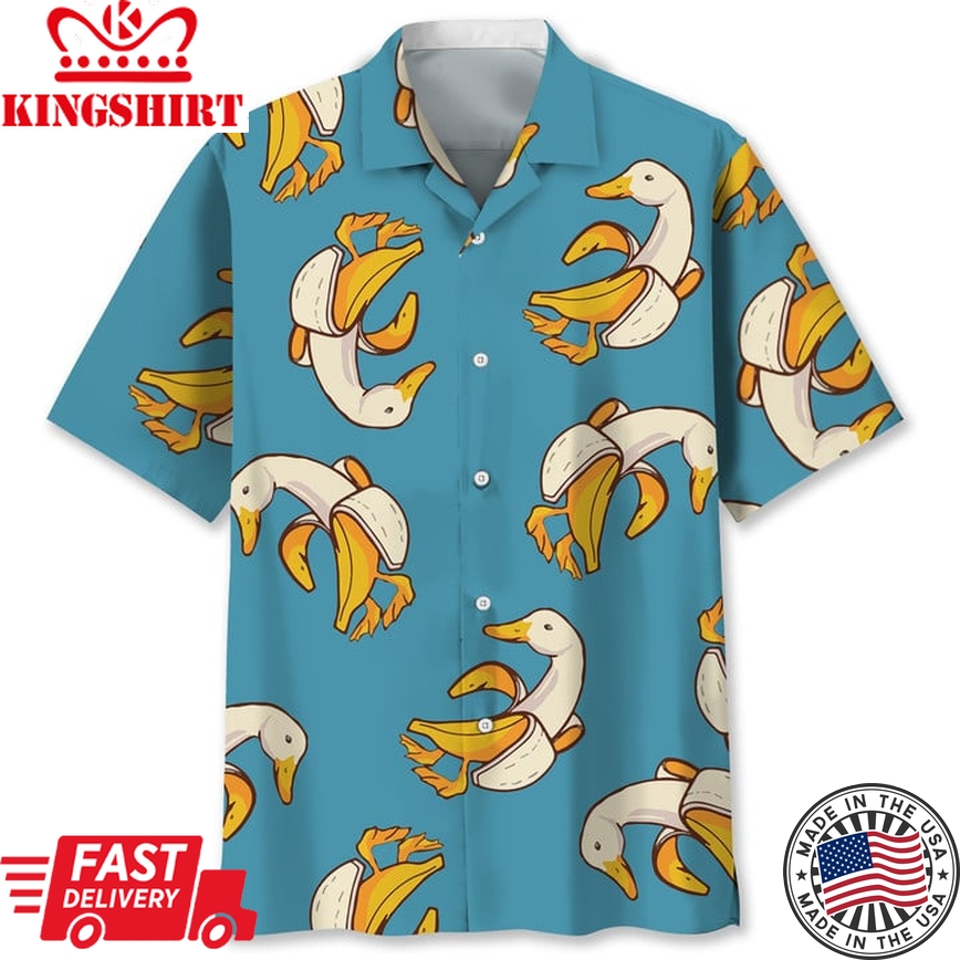 Duck Banana Funny Trendy Hawaiian Shirt